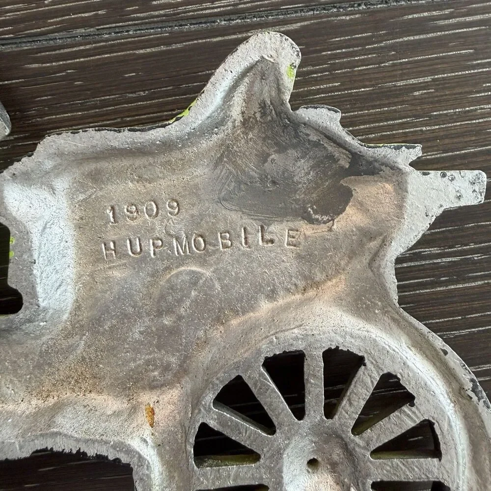 Vintage 1909 Hupmobile Car Hand Cast Aluminum Wall Art By Midwest Products Green